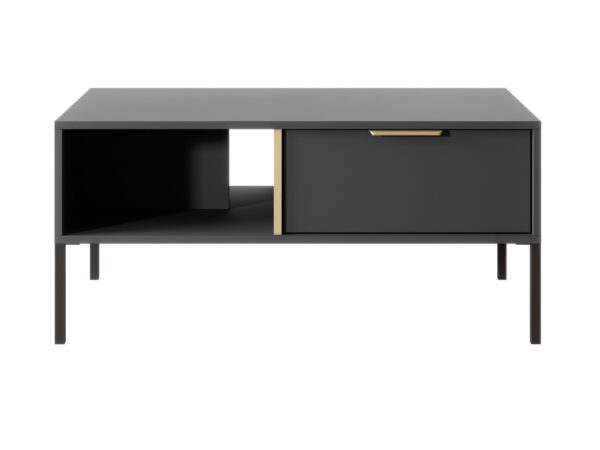 Stolik kawowy czarny z wysuwaną półką