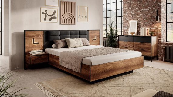 miniaturka Industrialne Łóżko 160 cm Castano