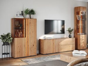 miniaturka Szeroka Dębowa Komoda TV Zenovia