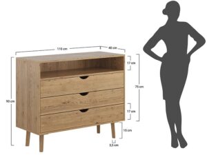 miniaturka Dębowa Klasyczna Komoda Selesta