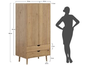 miniaturka Wąska Dębowa Szafa Selesta