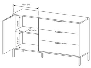 miniaturka Przestronna Komoda z Lamelami Rustico
