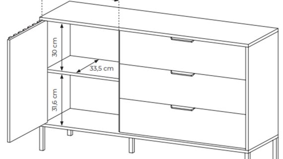 miniaturka Przestronna Komoda z Lamelami Rustico