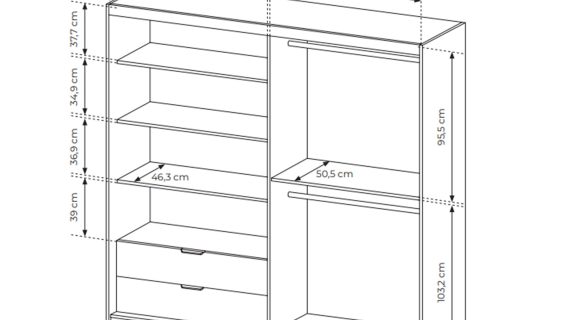 Szafa z Lustrem Rustico 220 - obrazek 8
