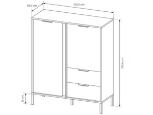 miniaturka Wysoka Komoda Zoltran Antracyt