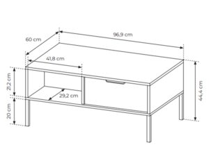 miniaturka Stolik Kawowy z Półką Zoltran