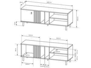 miniaturka Nowoczesna Szafka RTV 138 cm Antriso Lamele