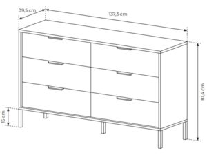 miniaturka Komoda do Sypialni Castano w Stylu Industrialnym