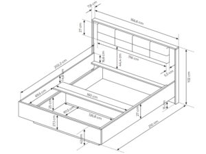 miniaturka Industrialne Łóżko 160 cm Castano