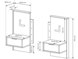 miniaturka Zestaw Stolików Nocnych z Oświetleniem Castano