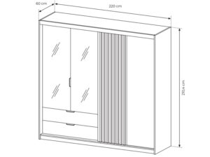 miniaturka Szafa z Lustrem Rustico 220
