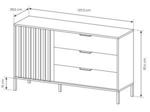 miniaturka Przestronna Komoda z Lamelami Rustico