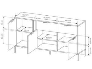 miniaturka Komoda Zoltran 153 cm Metalowe Nogi