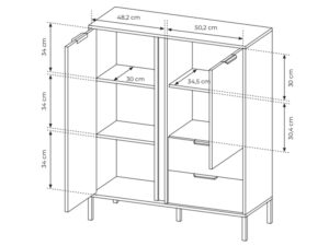 miniaturka Wysoka Komoda Zoltran Antracyt