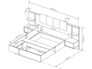 miniaturka Nowoczesne Łóżko ze Stolikami Nocnymi Solezza