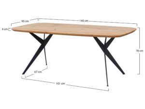 miniaturka Stół Dębowy Blat Helix na Metalowych Nogach