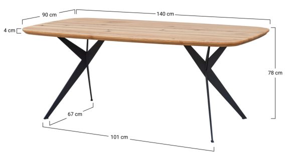 miniaturka Stół Dębowy Blat Helix na Metalowych Nogach