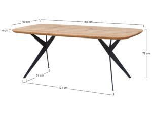 miniaturka Stół Dębowy Blat Helix na Metalowych Nogach