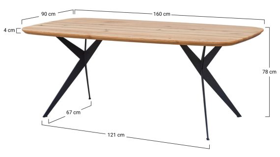 miniaturka Stół Dębowy Blat Helix na Metalowych Nogach