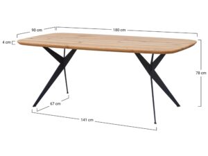 miniaturka Stół Dębowy Blat Helix na Metalowych Nogach