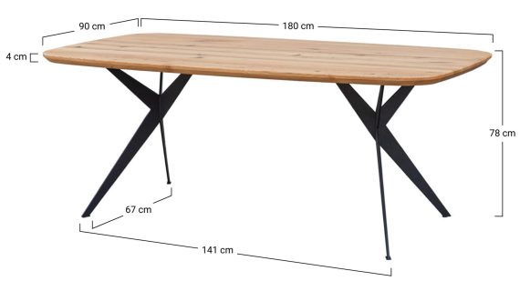 miniaturka Stół Dębowy Blat Helix na Metalowych Nogach