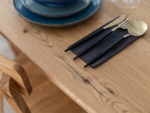 miniaturka Stół Dębowy Blat Helix na Metalowych Nogach