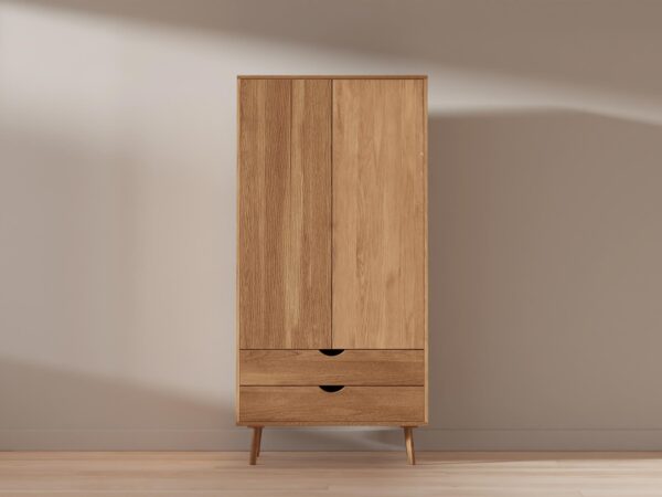 Szafa z pełnymi frontami i dwoma szufladami – przód