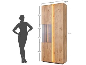 miniaturka Dębowa Witryna Zenovia z Podwójnymi Drzwiami