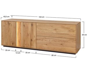 miniaturka Dębowa Szafka RTV Olejowana Zenovia