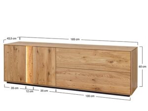 miniaturka Szeroka Dębowa Komoda TV Zenovia