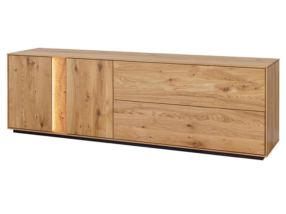 Szeroka Dębowa Komoda TV Zenovia