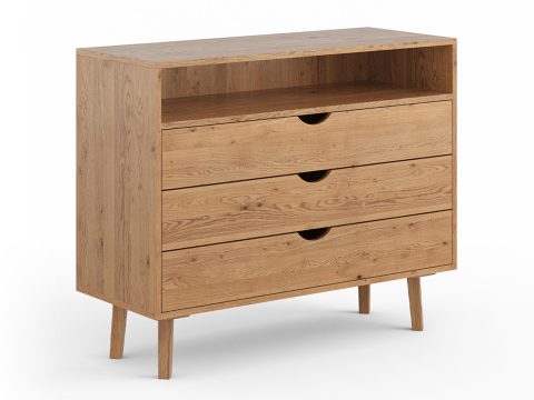 Komoda z trzema szufladami – front bez uchwytów