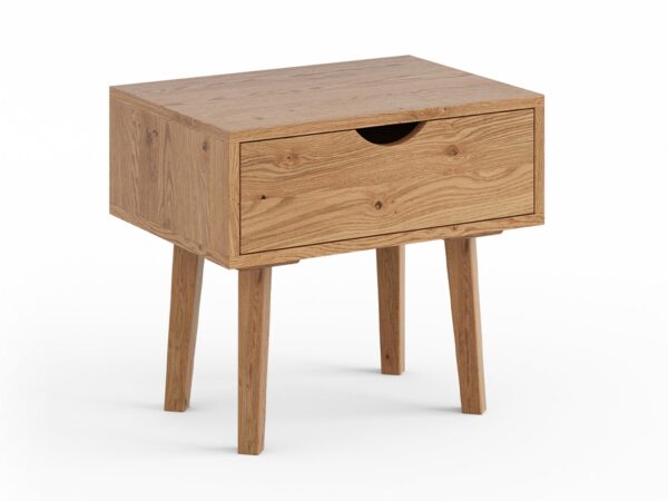 Stolik nocny z dębu olejowanego – frontowy kadr
