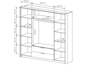 miniaturka Funkcjonalna Szafa Castano z Lustrem