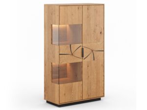 Dębowa Witryna Plaster Drewna Valora Stojąca