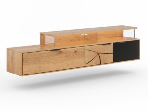 Nowoczesna Dębowa Szafka RTV Wisząca Valora