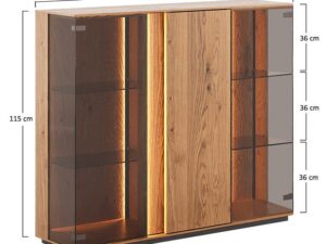 miniaturka Niska Witryna Szklana Dębowa Zenovia