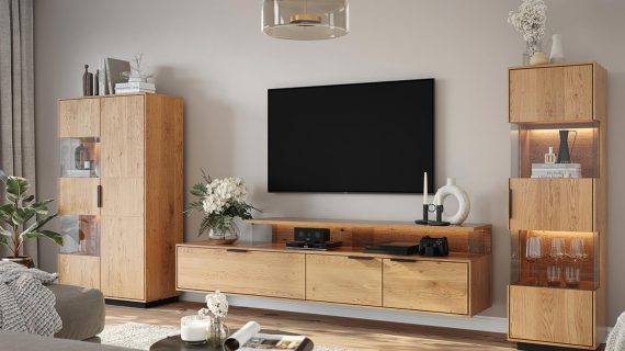 miniaturka Wisząca Szafka RTV Dębowa Valora