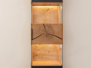 miniaturka Industrialna Witryna Wisząca Dębowa Czarne Szkło Valora