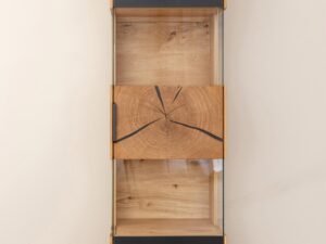 miniaturka Industrialna Witryna Wisząca Dębowa Czarne Szkło Valora