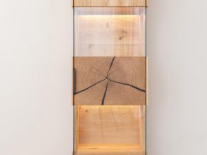 miniaturka Witryna Dębowa Wisząca z Plastrem Drewna Valora