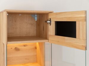 miniaturka Stojąca Dębowa Witryna Valora Czarne Elementy