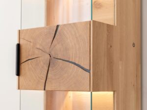 miniaturka Witryna Dębowa Wisząca z Plastrem Drewna Valora