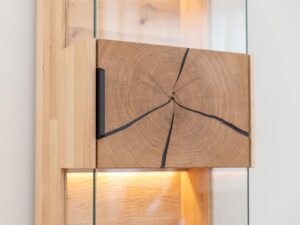 miniaturka Witryna Dębowa Wisząca z Plastrem Drewna Valora