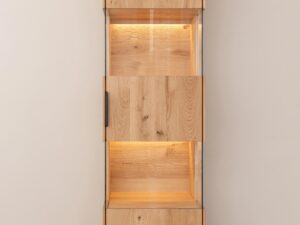 miniaturka Dębowa Witryna Stojąca Valora