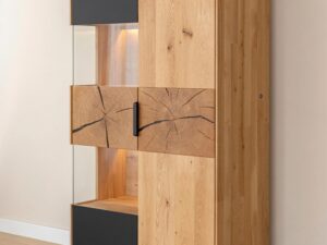 miniaturka Stojąca Witryna Nowoczesna Valora Czarne Szkło