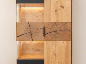 miniaturka Stojąca Witryna Nowoczesna Valora Czarne Szkło