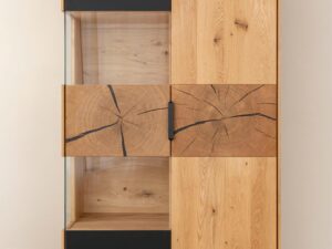 miniaturka Stojąca Witryna Nowoczesna Valora Czarne Szkło