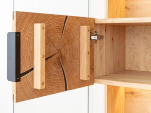 miniaturka Stojąca Witryna Nowoczesna Valora Czarne Szkło