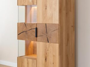 miniaturka Dębowa Witryna Plaster Drewna Valora Stojąca